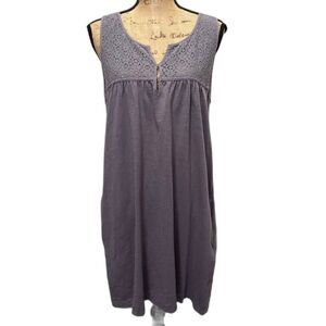 J. Crew‎ Lace Tank Shift Dress Dusty Purple Cotton Beachy Minimalist Size Medium
